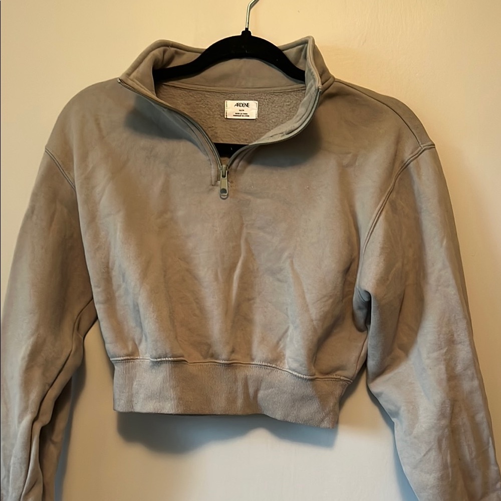 Ardene Yoga Light Green Cropped Quarter-Zip Pullover